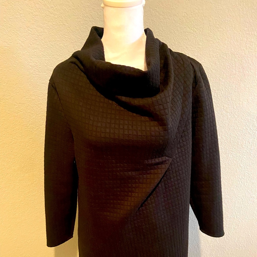 Black Quilted Tunic Dress, Size Medium